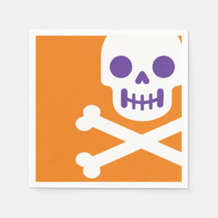 Designer Halloween, Skull & Bones Serviette