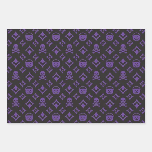 Designer Halloween! Vuitton Lila Geschenkpapier Set (Vorderseite)