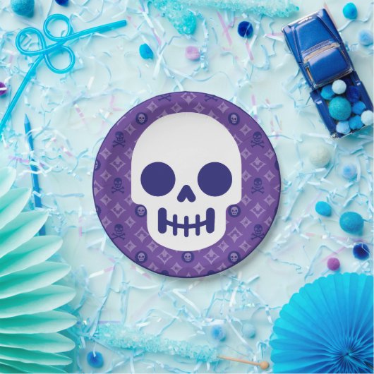 Designer Halloween, Vuitton Skulls Pappteller (Party)