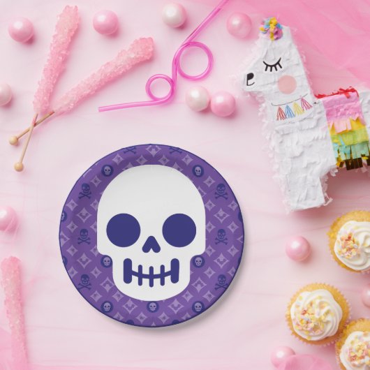 Designer Halloween, Vuitton Skulls Pappteller (Party)