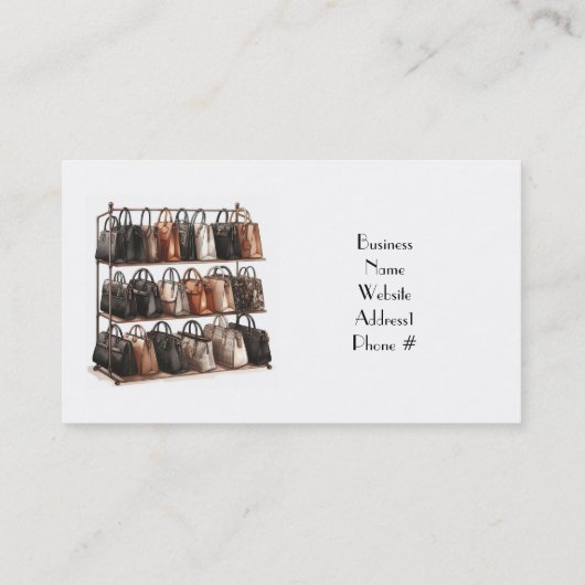Designer Handbags Visitenkarte (Rückseite)