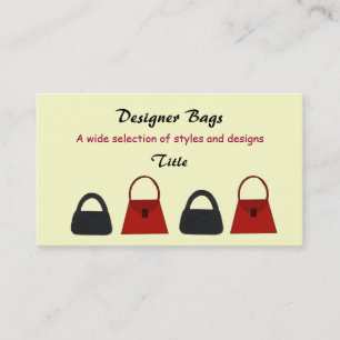 Designer-Handtaschen Geschäft Visitenkarte