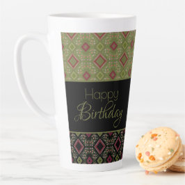 Designer Happy Birthday Latte Tasse