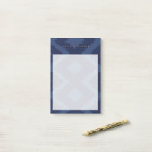 DESIGNER IKAT MUSTER in BLAU Personalisiert Post-it Klebezettel (Auf Schreibtisch)