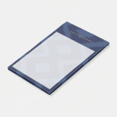 DESIGNER IKAT MUSTER in BLAU Personalisiert Post-it Klebezettel (angewinkelt)
