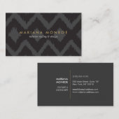 DESIGNER IKAT PATTERN IN DARK GRAY VISITENKARTE (Vorne/Hinten)