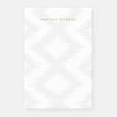 DESIGNER IKAT PATTERN IN GRAU/WEISS Personalisiert Post-it Klebezettel (Vorderseite)