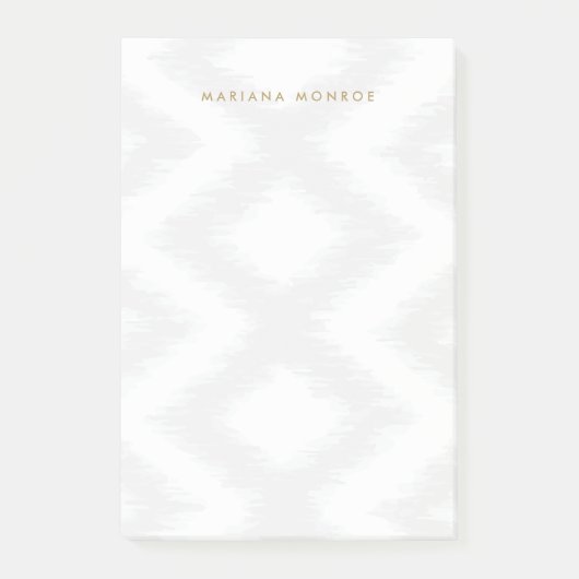 DESIGNER IKAT PATTERN IN GRAU/WEISS Personalisiert Post-it Klebezettel (Vorderseite)
