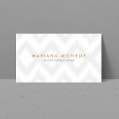 DESIGNER IKAT PATTERN IN GRAU/WEISS VISITENKARTE