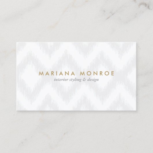 DESIGNER IKAT PATTERN IN GRAU/WEISS VISITENKARTE (Vorderseite)