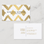 DESIGNER IKAT PATTERN IN IMITATS GOLD VISITENKARTE (Vorne/Hinten)