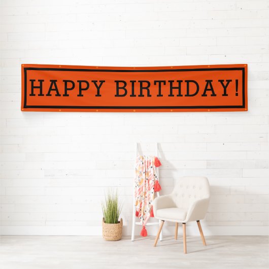 Designer Inspiriert Orange Geburtstag Banner (Insitu)