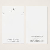 Designer Jewele Necklace Script Display Card (Vorne & Hinten)