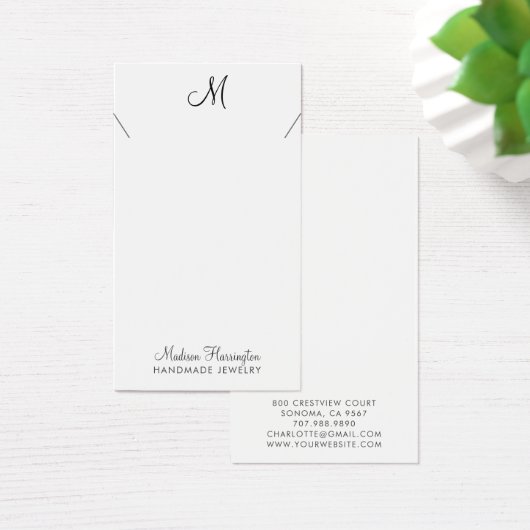 Designer Jewele Necklace Script Display Card (Schreibtisch)