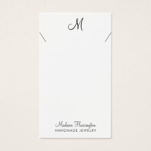 Designer Jewele Necklace Script Display Card