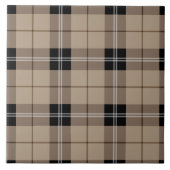 Designer kariert / tartan Muster braun und schwarz Fliese (Vorderseite)