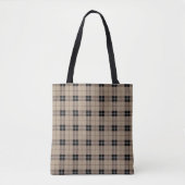 Designer kariert / tartan Muster braun und schwarz Tasche (Vorderseite)