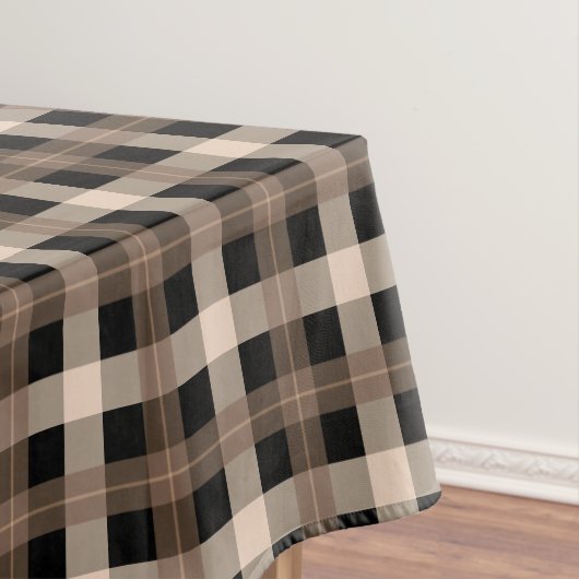 Designer kariert / tartan Muster braun und schwarz Tischdecke (Beispiel)
