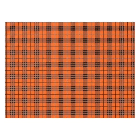 Designer karierte Muster orange und schwarz Tischdecke (Vorderseite (Horizontal))
