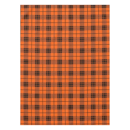 Designer karierte Muster orange und schwarz Tischdecke (Vorderseite)