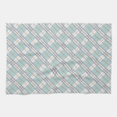 Designer Kariertes Muster Blau Grau braun Handtuch (Horizontal)