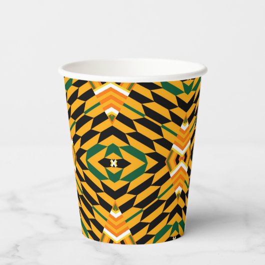 Designer Kente Print Paper Cups Pappbecher (Rückseite)