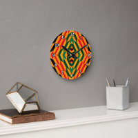 Designer Kente Print Wall Uhr