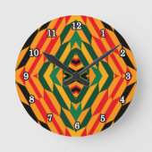 Designer Kente Print Wall Uhr (Vorderseite)