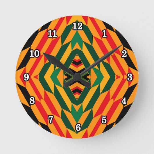 Designer Kente Print Wall Uhr (Vorderseite)