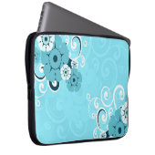 Designer-Laptop-Hülse: Blauer Wirbels-Blumenmuster Laptopschutzhülle (Vorne Rechts)