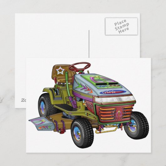 Designer Lawnmower Postkarte (Vorne/Hinten)