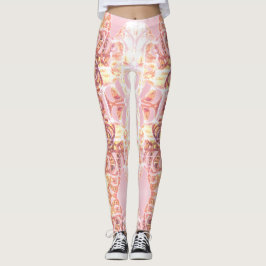Designer-Leggings Rosa u. orange Druck Leggings