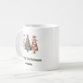 Designer Leopard Christmas Trees Personalized Mug Kaffeetasse (Vorderseite Links)