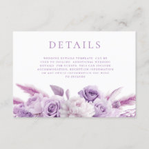 Designer Lila Lavender Floral Wedding Details