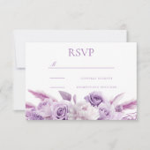 Designer Lila Lavender Floral Wedding RSVP Karte (Vorderseite)