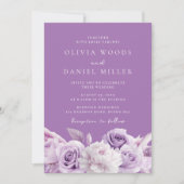 Designer Lila Lavender & White Floral Wedding Einladung (Vorderseite)