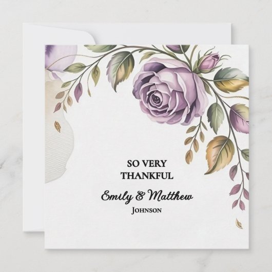 Designer Lila Rose Danke Karte (Vorderseite)