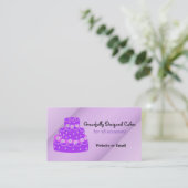 Designer Lila Wedding Cake Visitenkarte (Stehend Vorderseite)