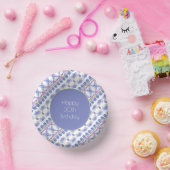 Designer Lila weiß und grün Pappteller (Party)