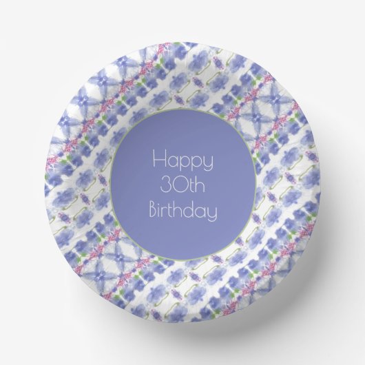 Designer Lila weiß und grün Pappteller (Vorderseite)