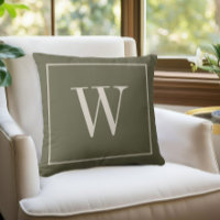 Designer Monogram Inital Moss Green & Ivory