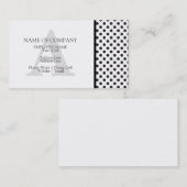 Designer Monogram Stilvolle Schwarz-weiße Polka Do Visitenkarte (Vorne/Hinten)