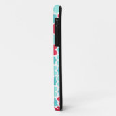 Designer-Monogramm-rotes u. blaues Quatrefoil Case-Mate iPhone Hülle (Hinten/Links)