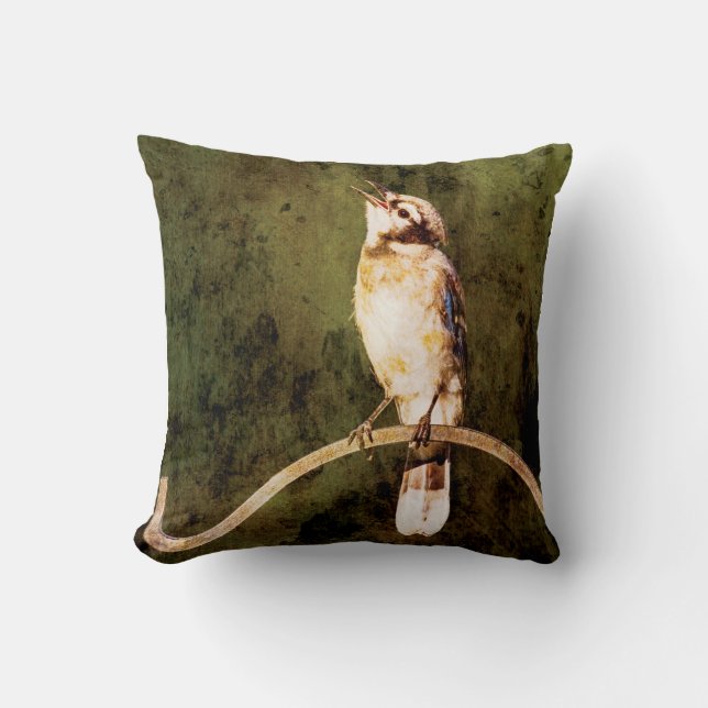 Designer Moody Blue Jay Nature Throw Pillow  Kissen (Vorderseite)