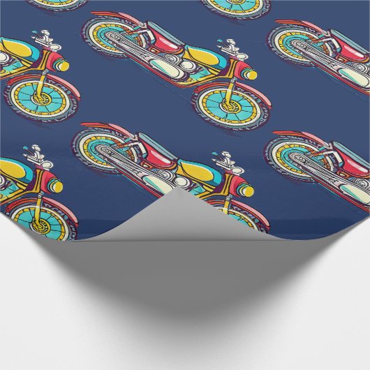 Designer Motorrad Wrapping Paper Geschenkpapier (Ecke)