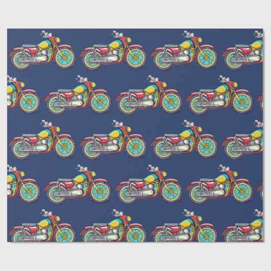 Designer Motorrad Wrapping Paper Geschenkpapier (Flach)