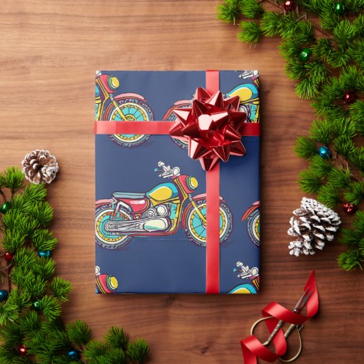 Designer Motorrad Wrapping Paper Geschenkpapier (Feiertagsgeschenk)