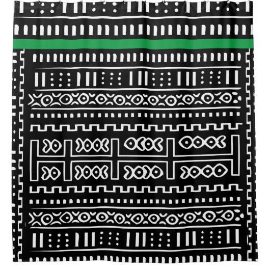 Designer Mudcloth Duschvorhang (Vorderseite)