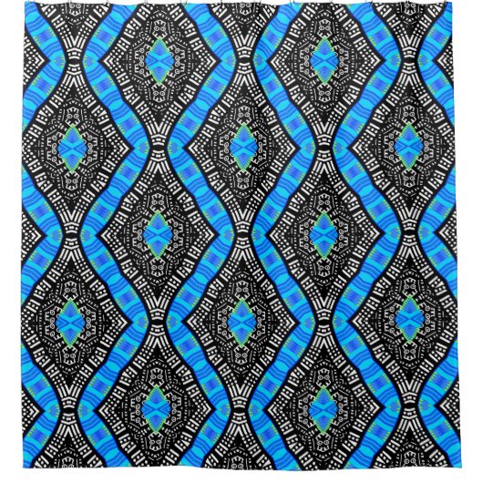 Designer Mudcloth Duschvorhang (Vorderseite)