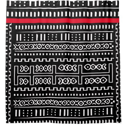 Designer Mudcloth Duschvorhang (Vorderseite)